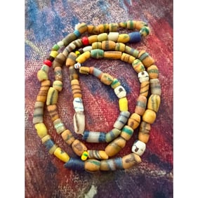 Vintage African Sandcast Trade Beads Necklace