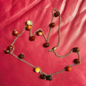 Art Deco Style Agate Gemstone Necklace