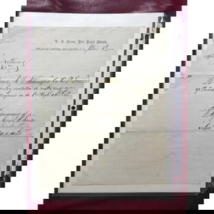 1863 Civil War Signed Special Orders, Brig Gen Rufus Saxton: U.S. Forces, Port Royal Island. Head Quarters, Beaufort, S.C. April 6, 1863. Special Order No. 63, signed by Brigadier General Rufus Saxton. Comes in protective sleeve. * letter has separations at the