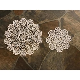 Pair of Hand Tatted Lace Doilies