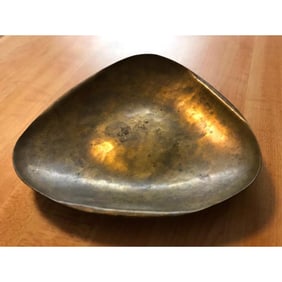 Mid Century German Hammered Copper Coin Tray