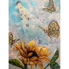 Space Butterflies Canvas Giclee Print