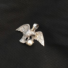 Sterling Eagle Pearl Pendant