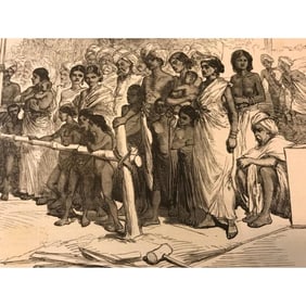 19thc Engraving, Railway Station In India