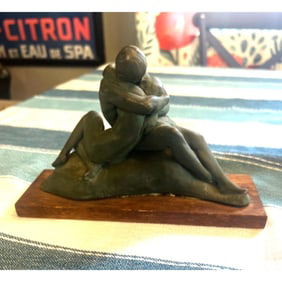 Vintage Embracing Couple Sculpture