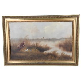 Duck Hunting Down Jersey Oil Painting