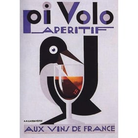 French Wine Poster, Pivolo Aperitif Poster