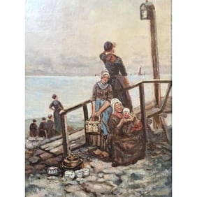 Vintage Dutch Landscape Lithograph