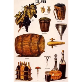 French Sommelier Wine Poster