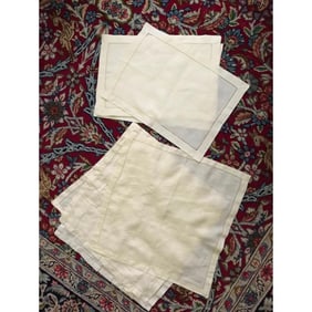 Vintage Set of Linen Placemats, Napkins