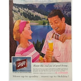 Mid Century Schlitz Milwaukee Beer Magazine Ad