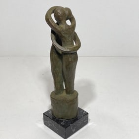 Mid Century Modern Sculpture, Lover's Embrace, Wedding Rings