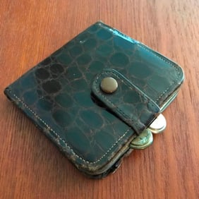 Mid Century Cuban Alligator Wallet Coin Purse