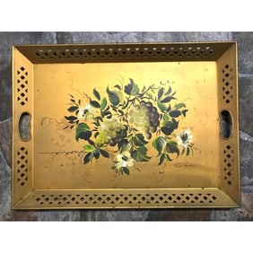 Mid Century Nashco Tole Ware Grapes Tray