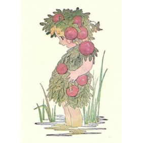 1914 Children's Prints, Cranberry, Indian Corn