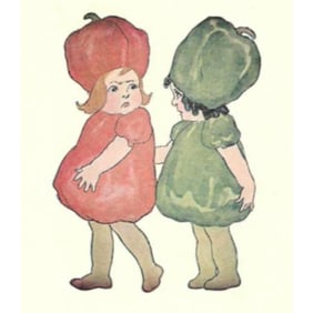1914 Children's Prints, Red Pepper, Miss Green Pepper, White Turnip