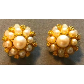 Mid Century Clip On Earrings