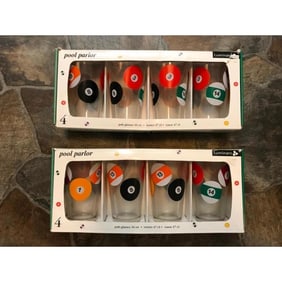 Two Packages of Pool Table Pub Bar Beer Glasses