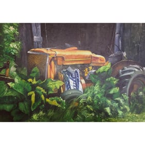 20thc Signed Oil Painting, Rural Scene