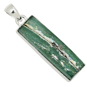 Minimalist Ancient Roman Glass Sterling Pendant