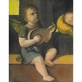 Early 1900s Handcolored Half-tone Print, #250 Angel