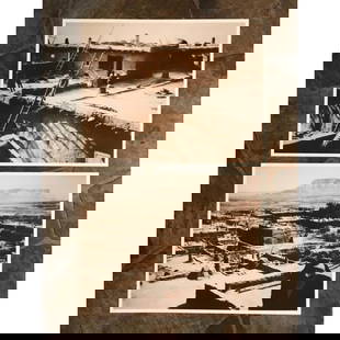 Native American Indian, Zuni Pueblo Photo Prints: Pair of Native American Indian, Zuni Pueblo, New Mexico c 1879 sepia-tone photo prints. Created in the early 1990s for The American Heritage Galleries. Printed on card stock. 11" X 14" each.
