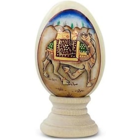 Russian Painted Marble Egg, Camel
