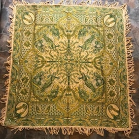 Antique French Tapestry, Table Scarf Covering