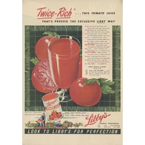1940's Libby's Tomato Juice Magazine Ad