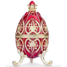 Russian Royal Ruby Trinket Box Egg
