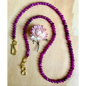 Faceted Natural Ruby Gemstones Necklace