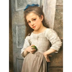 Study of Bouguereau, 20th Century Little Girl Oil Painting
