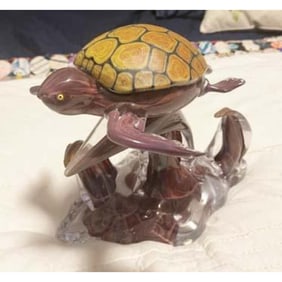 Authentic Murano Glass Factory Original Turtle Sculpture