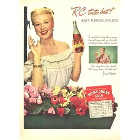 Original 1948 Ginger Rogers RC Cola Advertisement