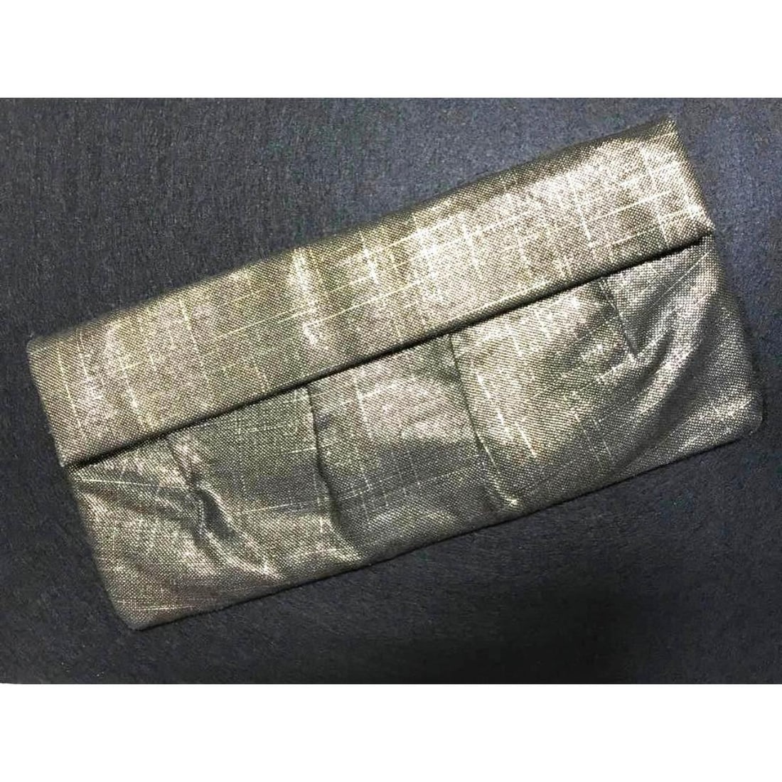 Woven Gold Canvas Evening Handbag Purse (1 of 4)