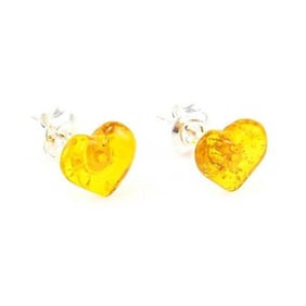 Baltic Amber Heart Earrings
