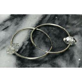 Herkimer Diamond Sterling Hoop Earrings
