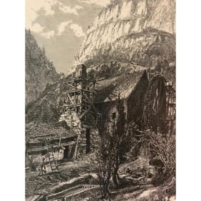 19thc Engraving, Cumberland Gap, Kentucky, Virginia