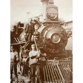 Massachusetts Railroad Engine Crew Photo Print