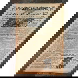 World War II Stars And Stripes Newspaper: The Stars And Stripes newspaper dated December 3, 1943. 4 pages with headline that reads, "Berlin Waits Allied Move to Split Nazis." Various articles, cartoons, advertisements of the day. Article abou