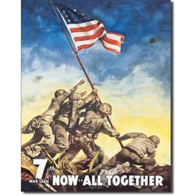 World War II Iwo Jima Metal Pub Bar Sign
