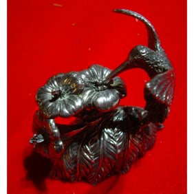 Silverplate Hummingbird Music Box