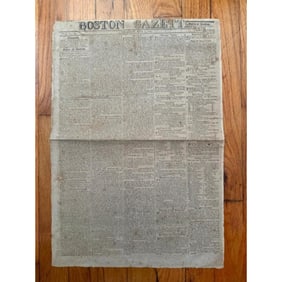 Rare 1810 Newspaper, Boston Gazette