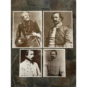 Group of Vintage Civil War Confederate General Photo Prints