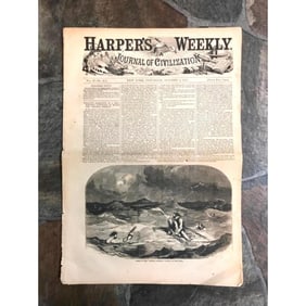 Original 19thc Harper's Weekly Illustrated Magazine
