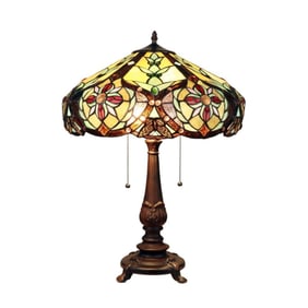 Victorian Style Stained Art Glass Table Lamp