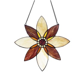 Viola Flower Stained Art Glass Panel