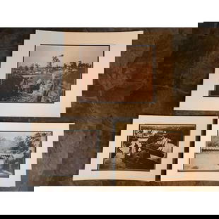 Set of Civil War Cannon Photo Prints: Set of three Civil War scenes featuring mortar, cannon. Scenes include: - Union Battery, Sherman at the Siege of Vicksburg - Rebel Works In front of Atlanta, Ga with close up of the mouth of a cannon