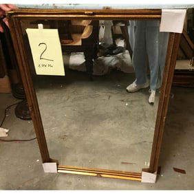 Antique Style Carved Gilt Wood Beveled Mirror