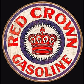 Red Crown Gasoline Metal Garage Sign